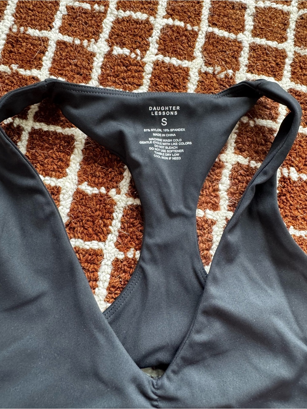 Daughter Lessons Retrofit Sports Bra Black Teal Trim - Picture 4 of 9
